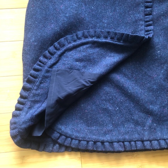 Talbots Blue Donegal Tweed Shetland Ruffle Wrap Skirt. Size: 10 - Picture 6 of 9